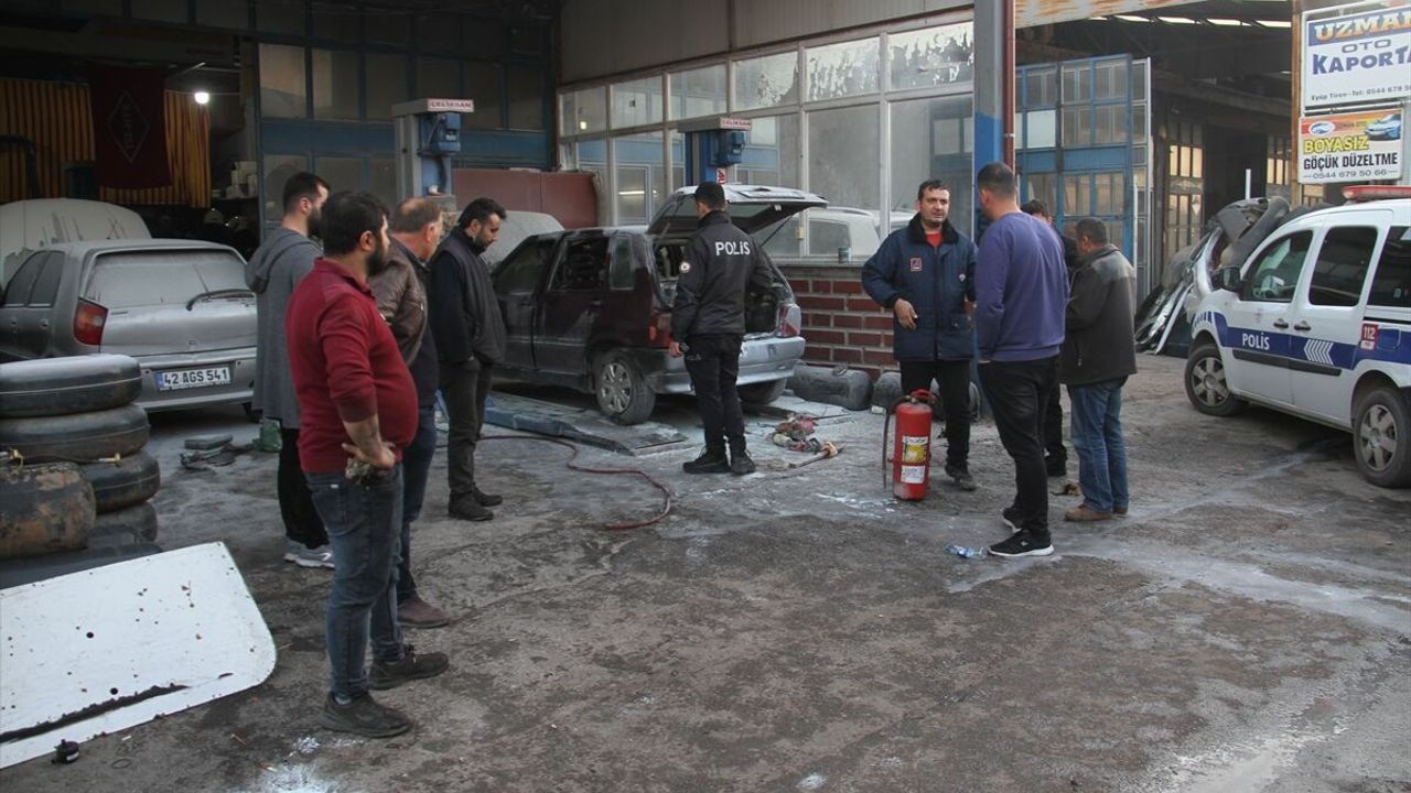 Konya'da LPG'li otomobilden sızan gaz patladı: 5 kişi yaralandı