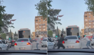 Trafikte kavga! Dayak yiyeceğini anlayınca zor kaçtı!