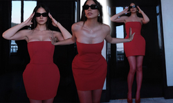 Demet Özdemir'in kırmızı elbisesi