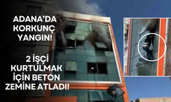 İş merkezindeki korkunç yangından kurtulmak için beton zemine atladılar!