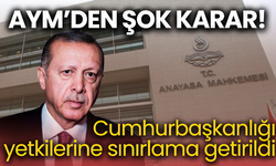 AYM'den şok karar! Cumhurbaşkanlığı yetkilerine sınırlama getirildi