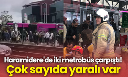 Haramidere'de iki metrobüs çarpıştı! Çok sayıda yaralı var