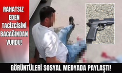 Tacizcisini bacağından vurdu, kaydetti!