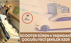 Otomobil, scooter kullanan 4 yaşındaki çocuğu ezdi!