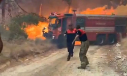 Çanakkale’deki Orman Yangınında İtfaiye Aracı Yandı, İtfaiye Erleri Canını Zor Kurtardı