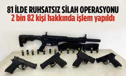 81 İlde Ruhsatsız Silah Operasyonu: 2 Bin 82 Kişi Hakkında İşlem Yapıldı