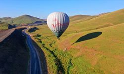 Ordu'da yayla turizmini canlandırmak için sıcak hava balonu deneme uçuşu yapıldı