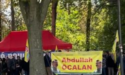 Terör örgütü PKK yandaşları Strazburg'daki Avrupa Konseyi önünde gösteri yaptı