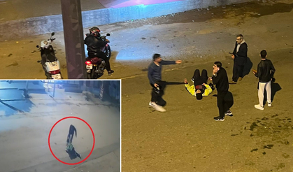 İşe giden kadının sokak ortasında bıçaklı saldırı görüntüleri!