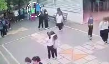 Camına taş atılmasına sinirlenen kadın, okulun bahçesindeki çocuğu darp etti!