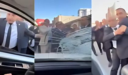 Düğün konvoyu magandaları aracın camını kırdı!