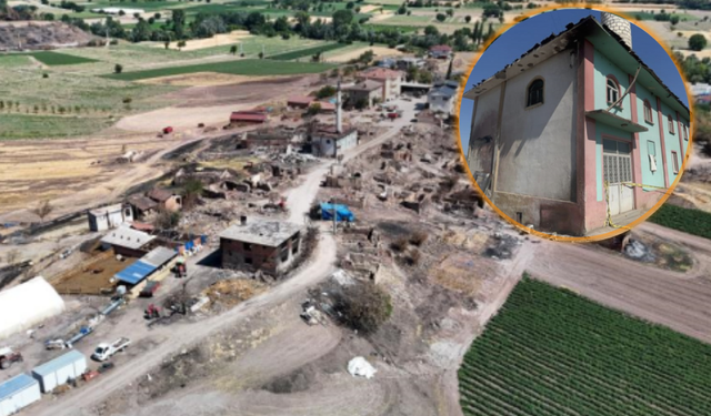Köyün Tamamı Kül Oldu: Bir Tek Cami Sağlam Kaldı!