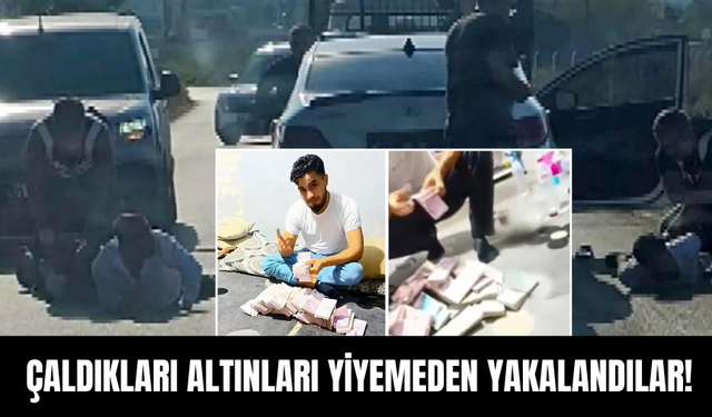 Kuyumcudan Çaldıkları Altınları Yiyemeden Yakalandılar!