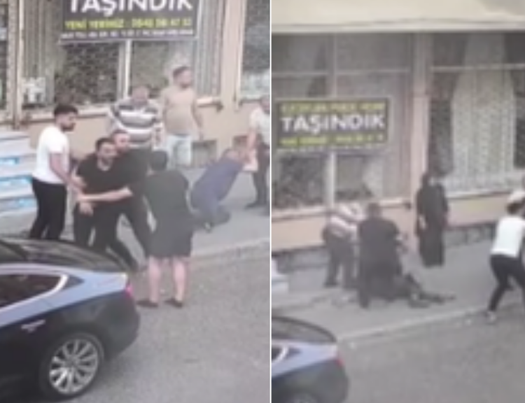 Yaşlı adamı sokak ortasında darp ettiler!
