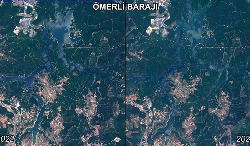 En az küçülme Ömerli Barajı'nda sadece 0,03 kilometrelik bir azalma olarak kaydedildi.