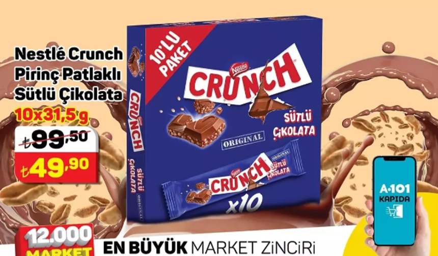 10 TL ÜZERİ ALIŞVERİŞLERİNİZDE;

Nestle Crunch Pirinç Patlaklı Sütlü Çikolata 10x31,5 gr 49,90 TL