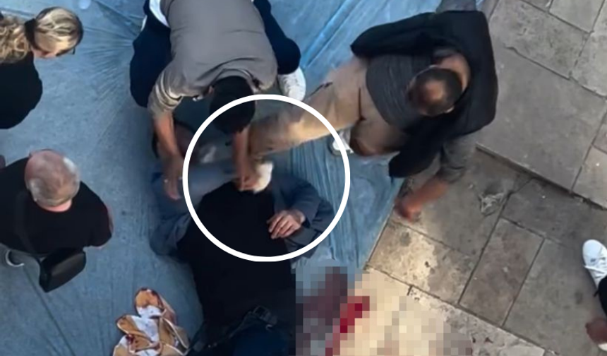 Silahla vurduğu yetmedi yere düşen yaralıya bir de tekme attı!
