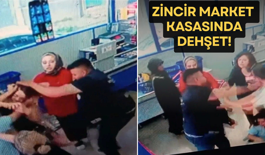 Eskişehir'de market kasasında kavga dehşeti!