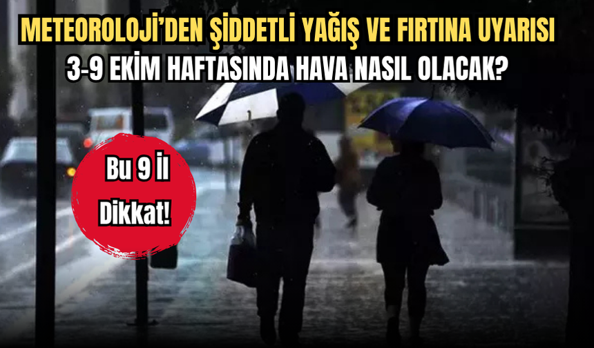 Bu 9 İl Dikkat! Meteoroloji’den Şiddetli Yağış Ve Fırtına Uyarısı
