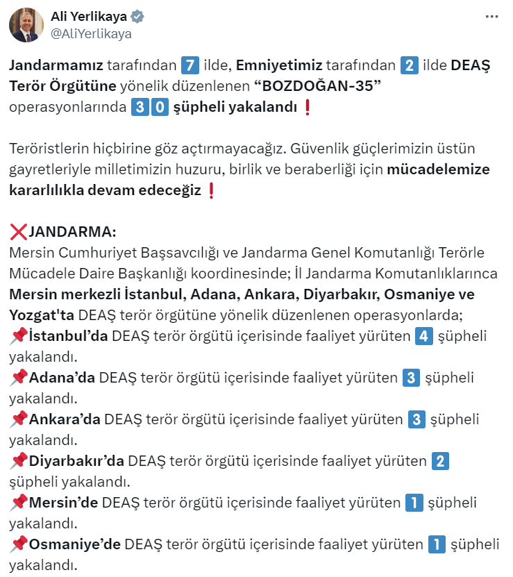 Bozdoğan-35 operasyonlarında 30 gözaltı