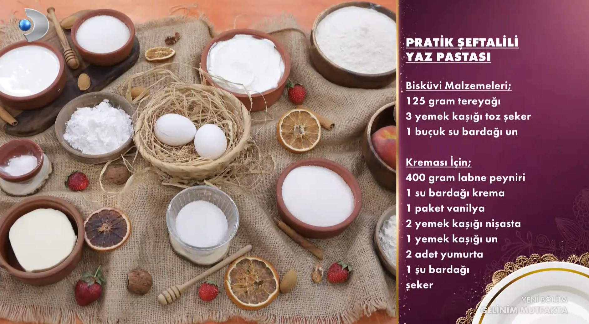 Gelinim Mutfakta Pratik Şeftalili Yaz Pastası