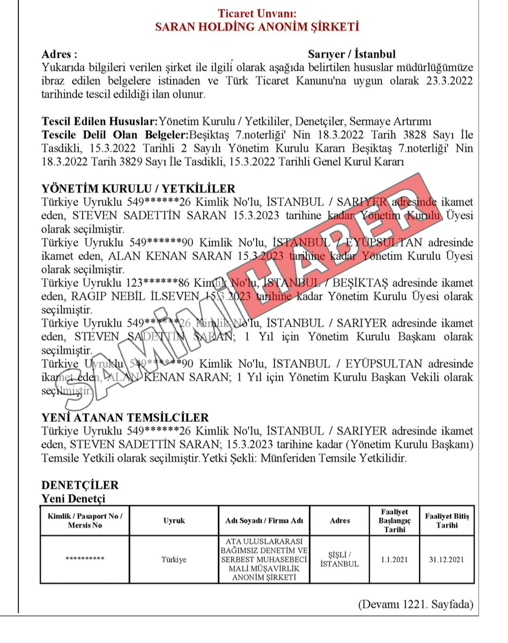 İşte Belgelerle Sadettin Saran Bilmecesi 1
